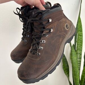 11 Wide Mens Timberland Waterproof Leather Boots Flume Hiking Ankle Lace REI